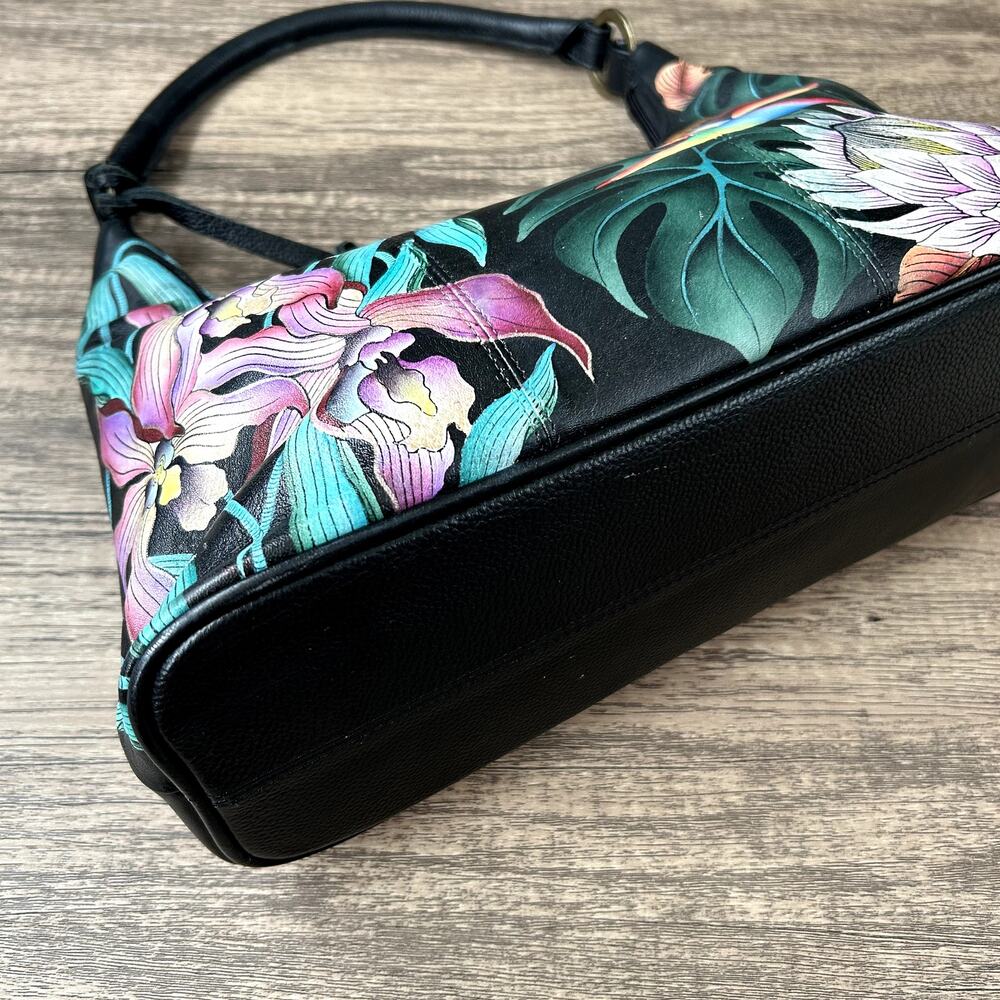 Anuschka Medium Zip Boho Island Escape Black Shou… - image 3